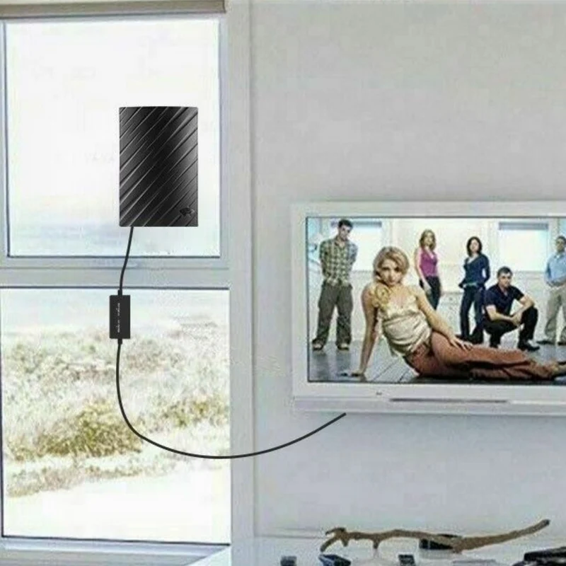 Indendørs TV-antenne, 4K, lang rækkevidde, digital modtagerantenne