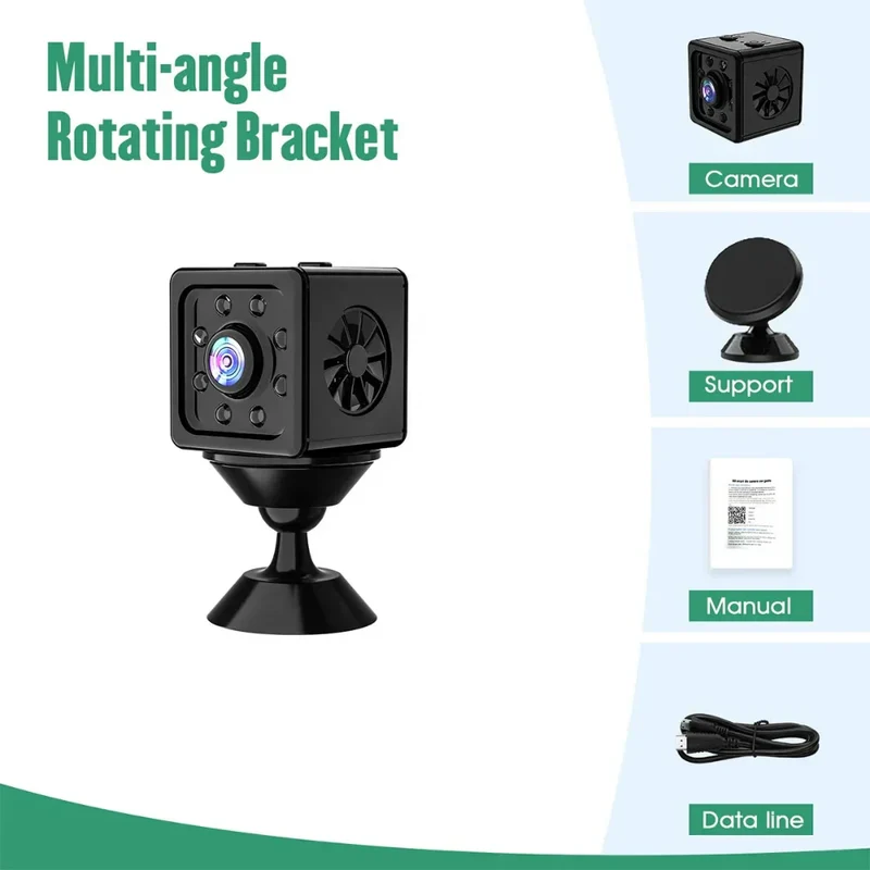 Trådløs Mini CCTV IP Kamera 1080p med WiFi overvågning