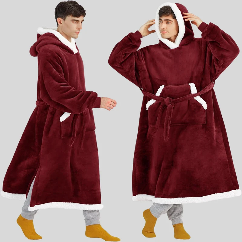 Hoodie-Blanket til Unisex, Oversized, med Hætte og Lange Ærmer, Komfortabel