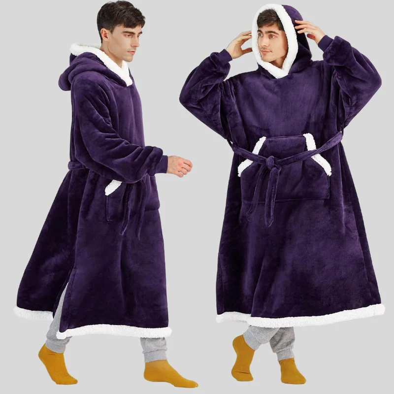 Hoodie-Blanket til Unisex, Oversized, med Hætte og Lange Ærmer, Komfortabel
