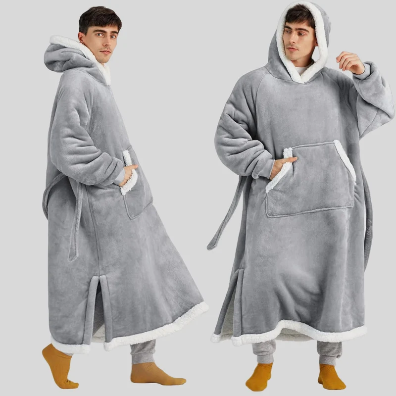 Hoodie-Blanket til Unisex, Oversized, med Hætte og Lange Ærmer, Komfortabel