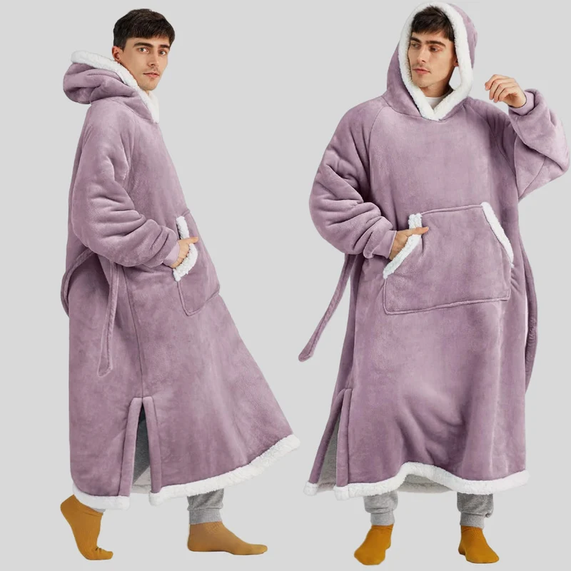 Hoodie-Blanket til Unisex, Oversized, med Hætte og Lange Ærmer, Komfortabel
