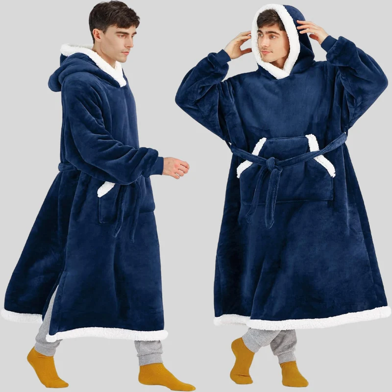 Hoodie-Blanket til Unisex, Oversized, med Hætte og Lange Ærmer, Komfortabel