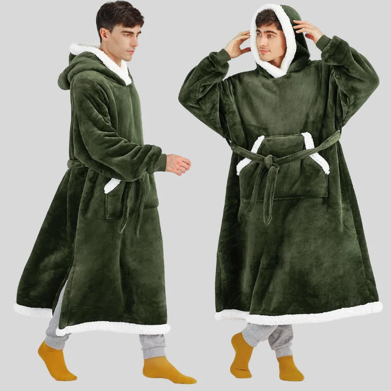 Hoodie-Blanket til Unisex, Oversized, med Hætte og Lange Ærmer, Komfortabel