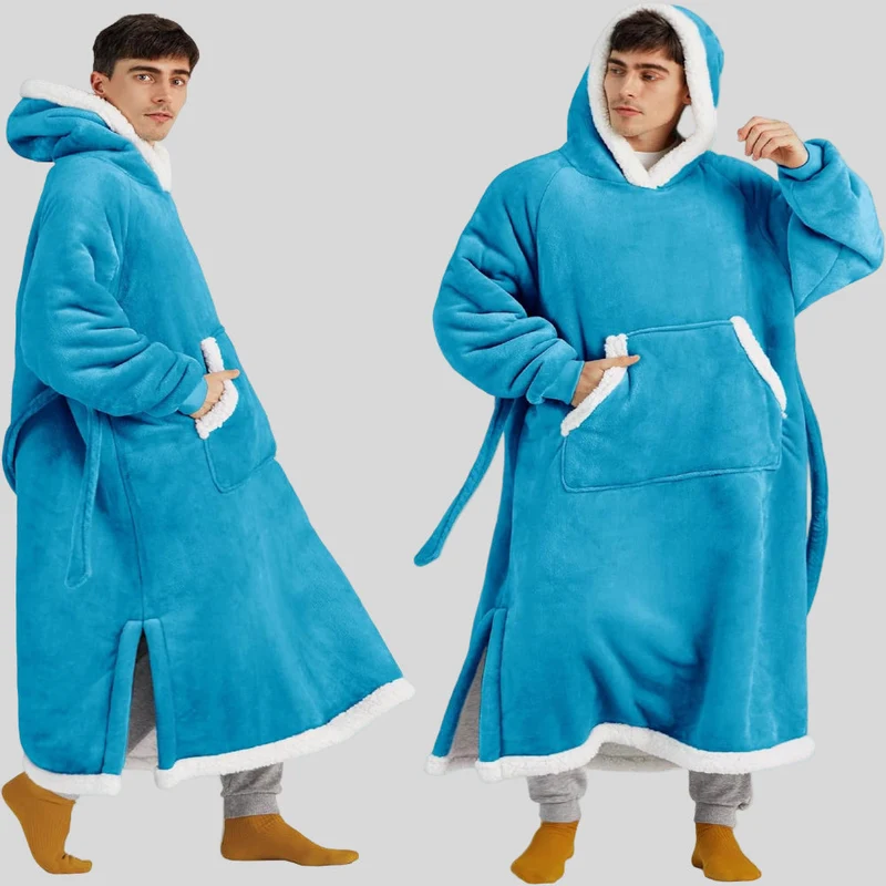 Hoodie-Blanket til Unisex, Oversized, med Hætte og Lange Ærmer, Komfortabel