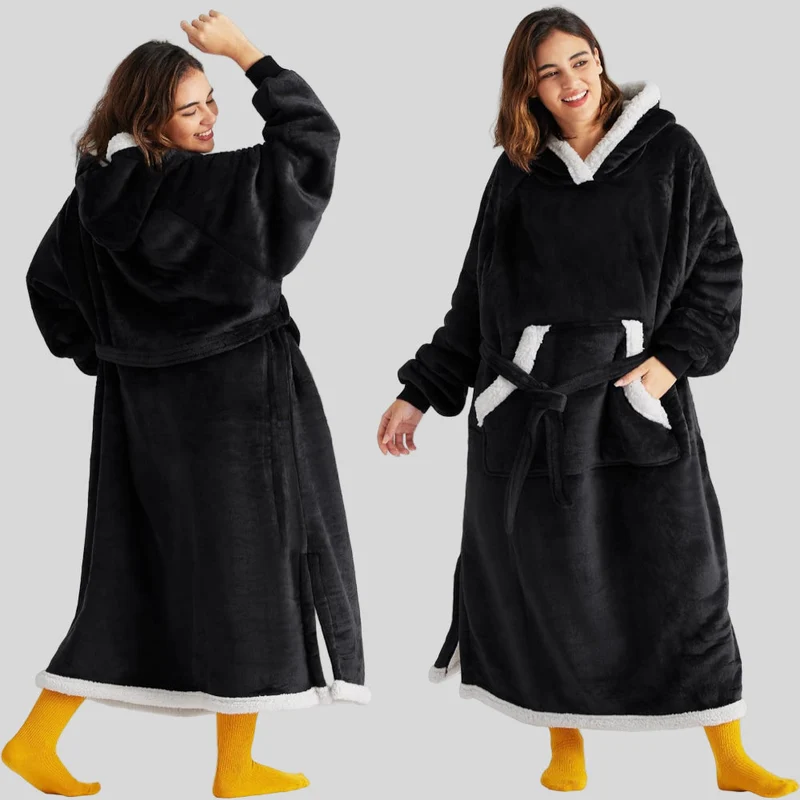 Hoodie-Blanket til Unisex, Oversized, med Hætte og Lange Ærmer, Komfortabel
