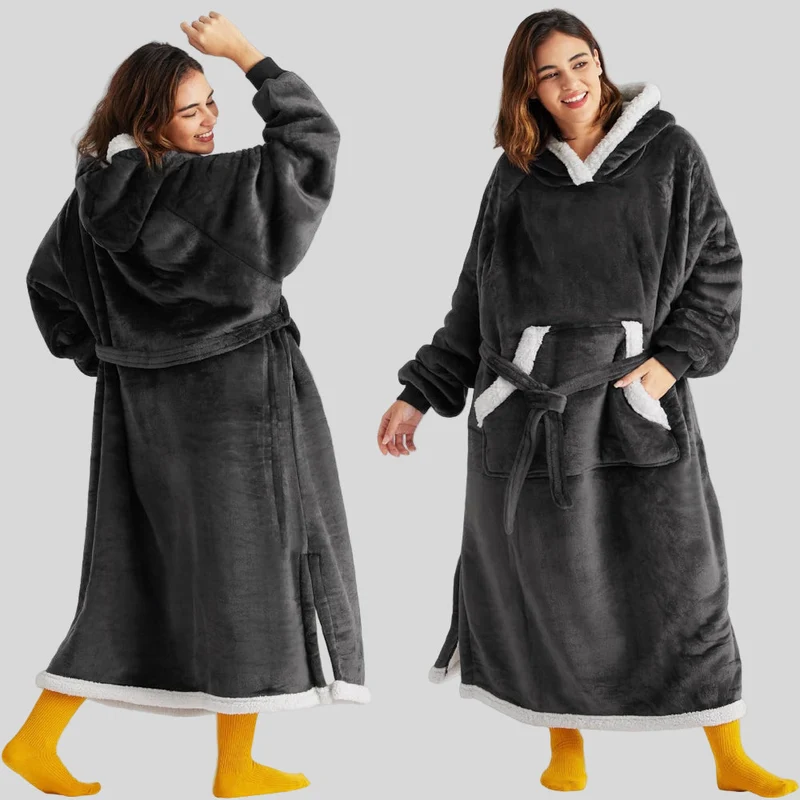 Hoodie-Blanket til Unisex, Oversized, med Hætte og Lange Ærmer, Komfortabel