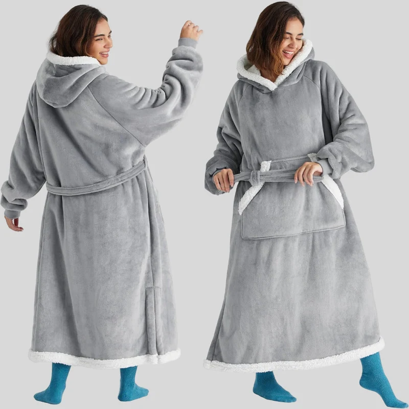Hoodie-Blanket til Unisex, Oversized, med Hætte og Lange Ærmer, Komfortabel