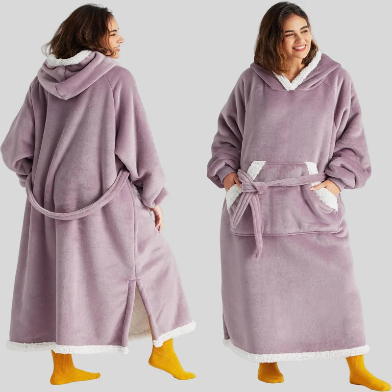 Hoodie-Blanket til Unisex, Oversized, med Hætte og Lange Ærmer, Komfortabel