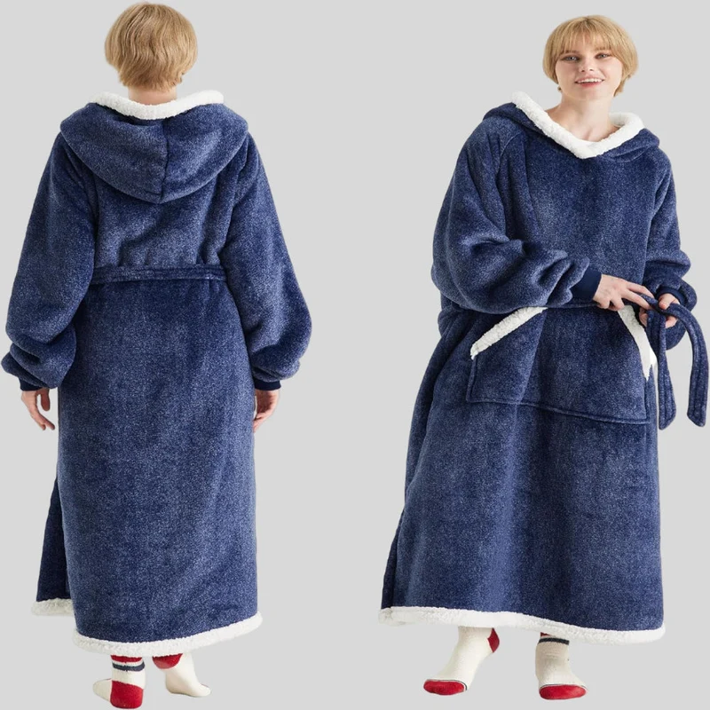 Hoodie-Blanket til Unisex, Oversized, med Hætte og Lange Ærmer, Komfortabel