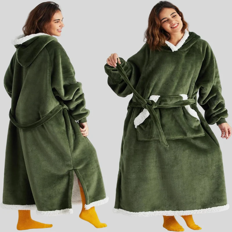 Hoodie-Blanket til Unisex, Oversized, med Hætte og Lange Ærmer, Komfortabel