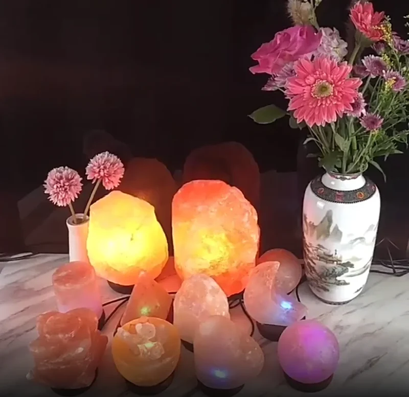 LED Crystal Night Light with Color Changing USB Himalayan Salt Lamp