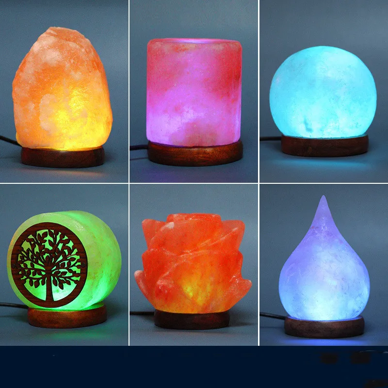 LED Crystal Night Light with Color Changing USB Himalayan Salt Lamp