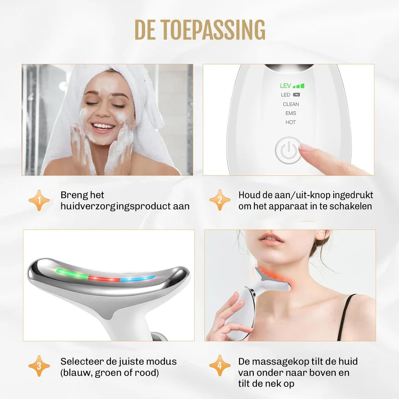 7-i-1 Hudfornyelsesapparat med EMS og Lysterapi