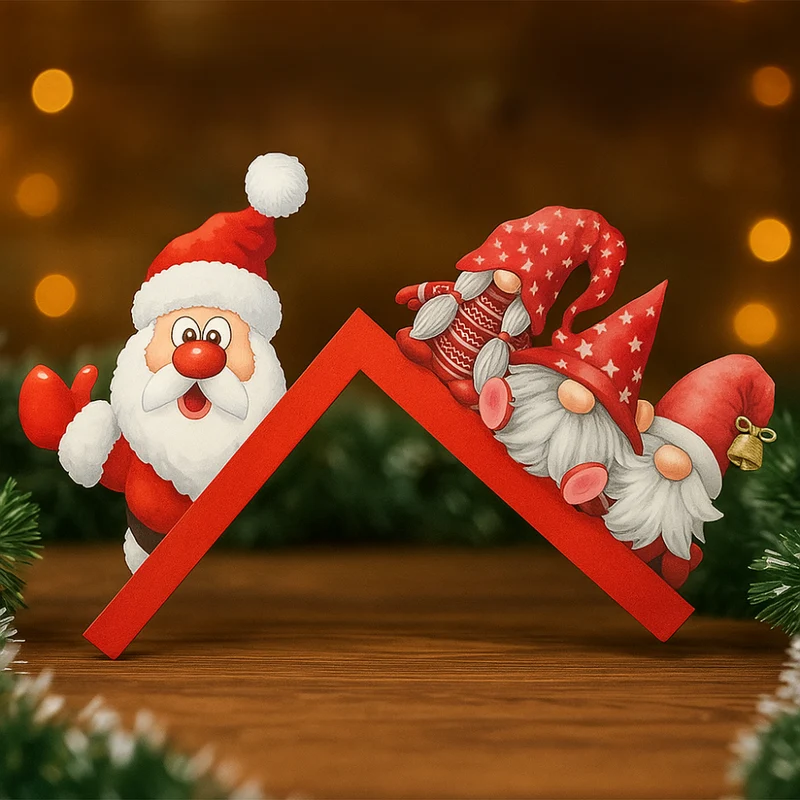 Dørkrans Jul, Santa og Rensdyr Vægdekoration