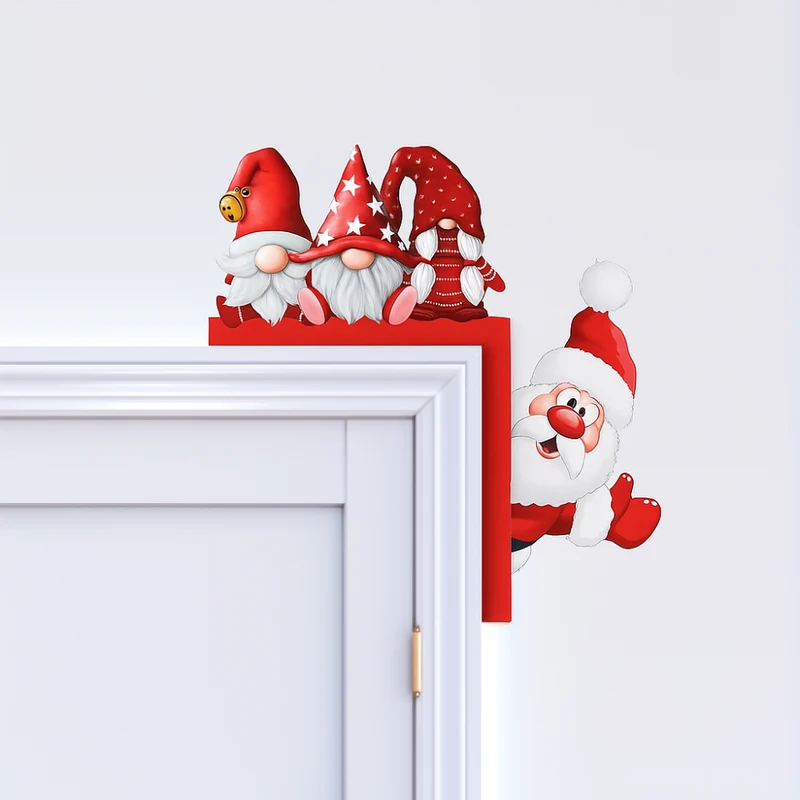 Dørkrans Jul, Santa og Rensdyr Vægdekoration