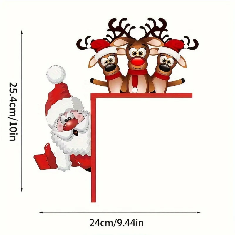 Dørkrans Jul, Santa og Rensdyr Vægdekoration