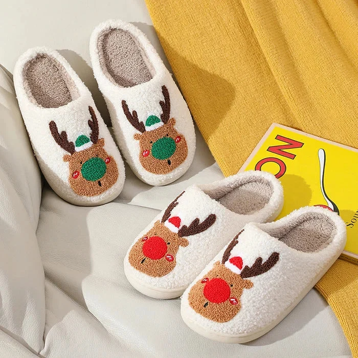 Jule Rensdyr Indendørs Sko - Bløde Slip-On Sko