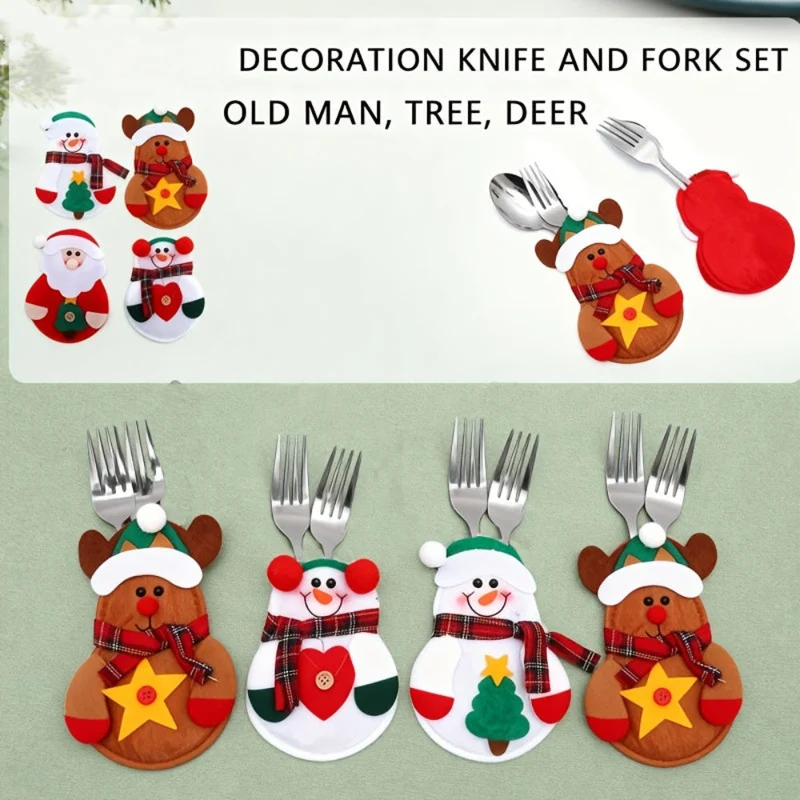 Festlig Sættebord Deko, Bestikholder Sæt til Jul