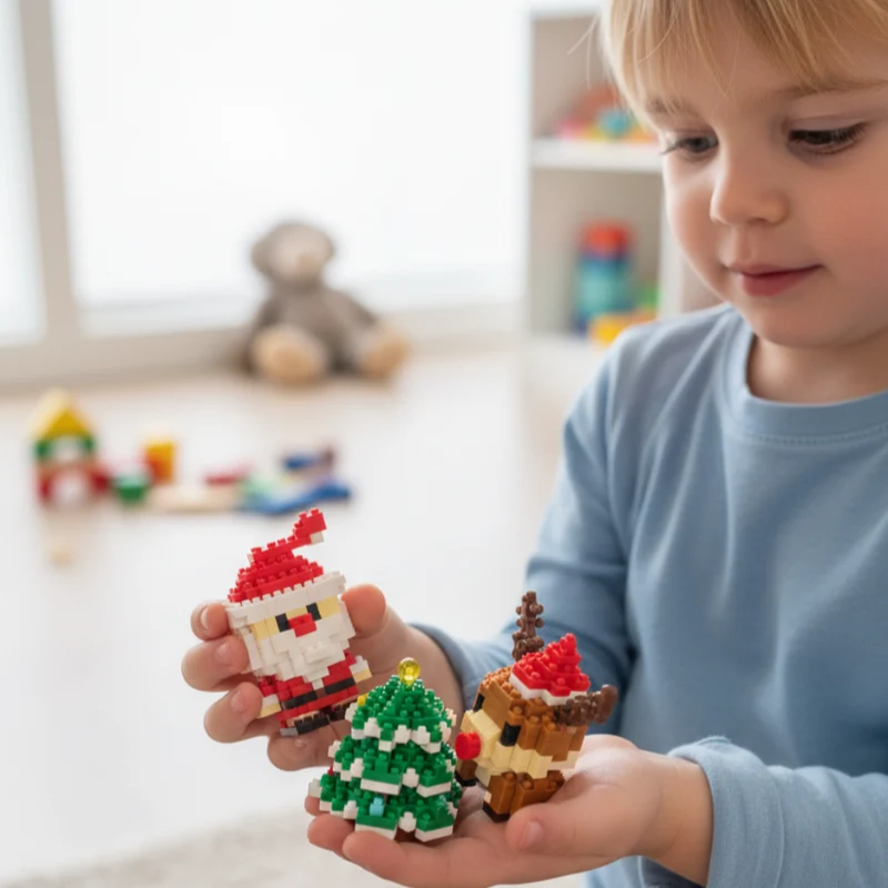 Kreativt Byggesæt til Børn – Juleklodser med Figurer