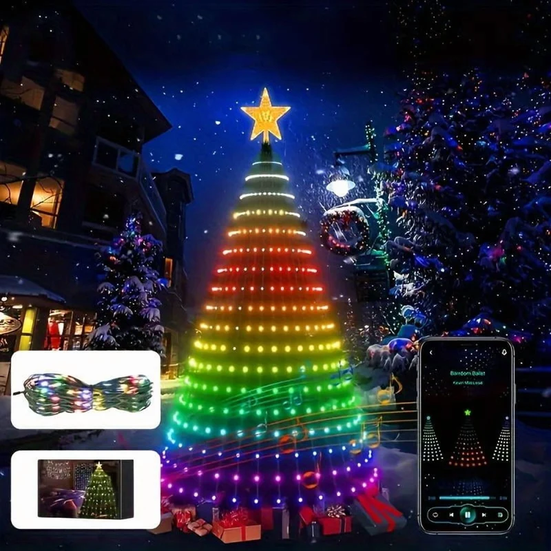 Smart RGB Juletræ Lys med App og Fjernbetjening