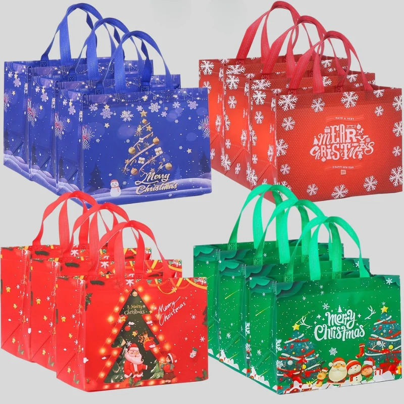 Genanvendelige juleposer, store tote til gaver