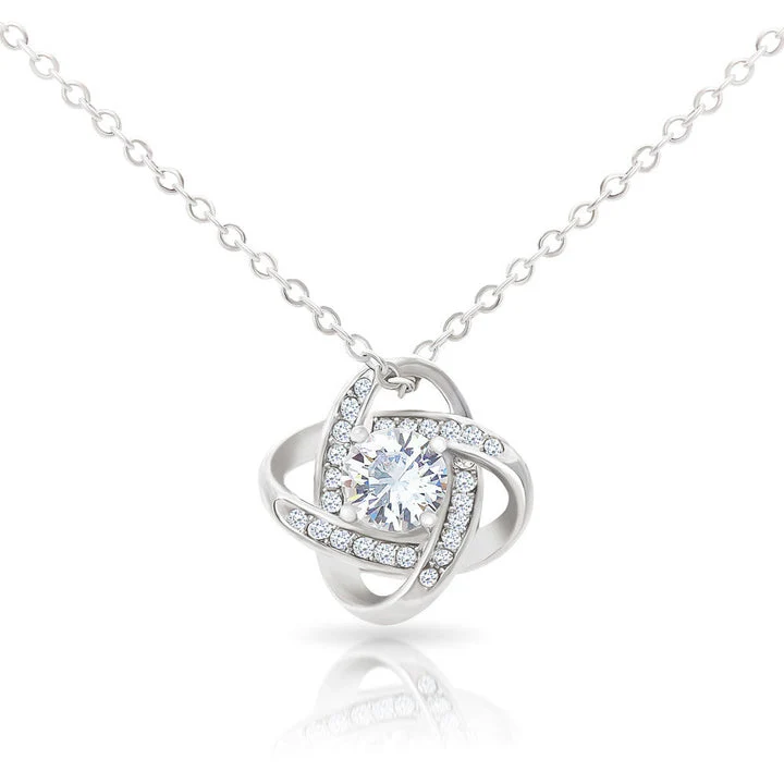 White Gold Halskæde med Ægte Rose - Til Min Kærlighed