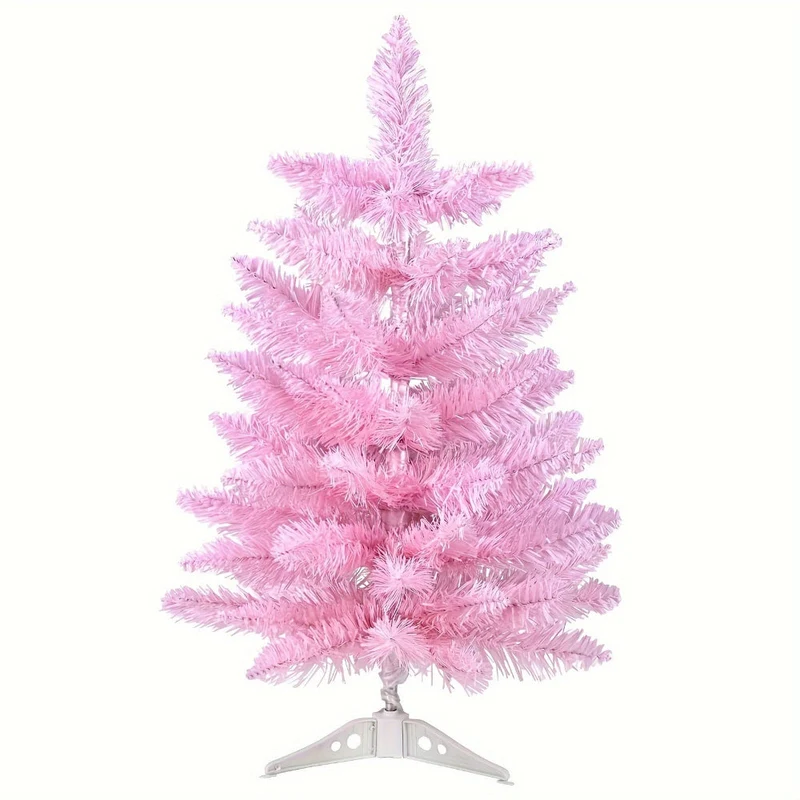 Rosa Kunstige Borddekoration til Jul, Festlig Juletræ
