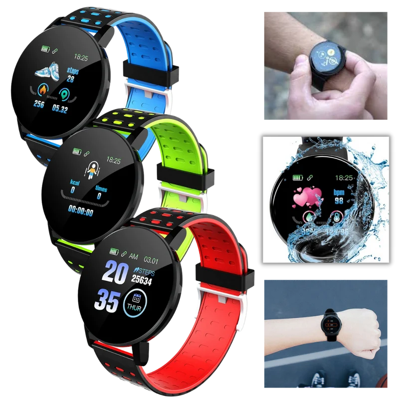 Vandtæt smartwatch med fitness tracker og aktivitetsmonitorering