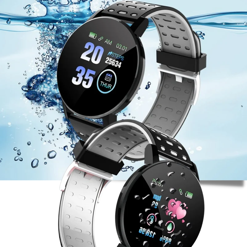 Vandtæt smartwatch med fitness tracker og aktivitetsmonitorering