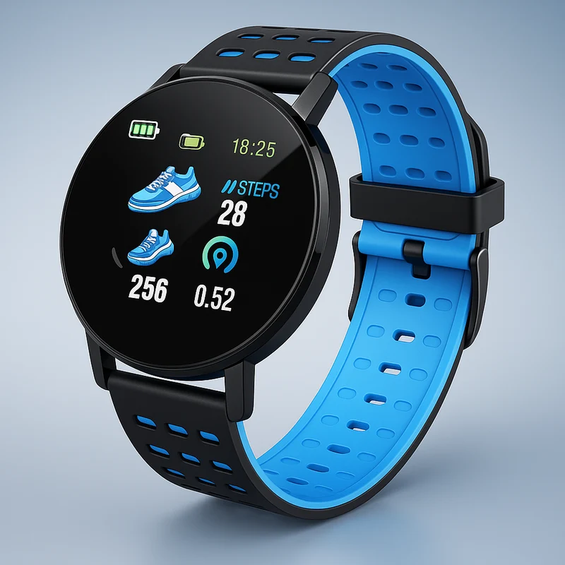 Vandtæt smartwatch med fitness tracker og aktivitetsmonitorering