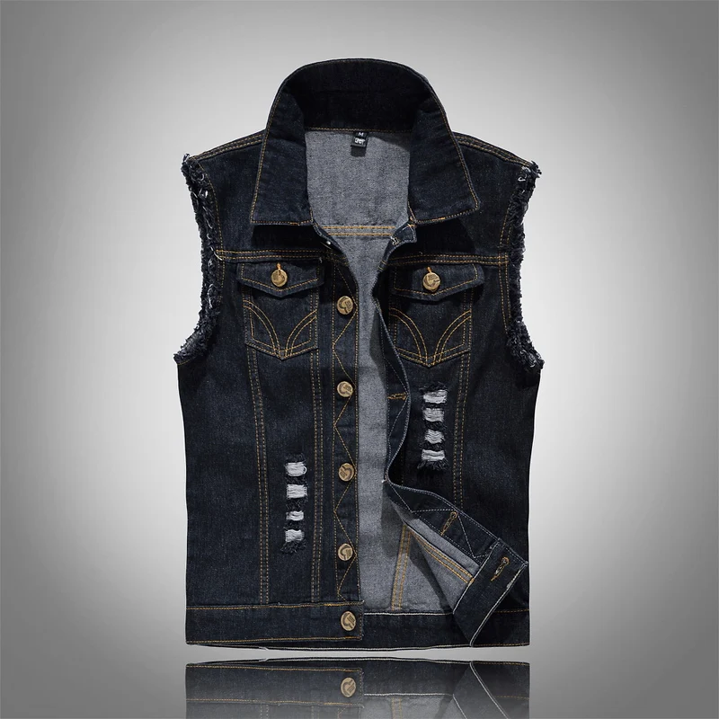 Herre Denim Vest i Moderne Design
