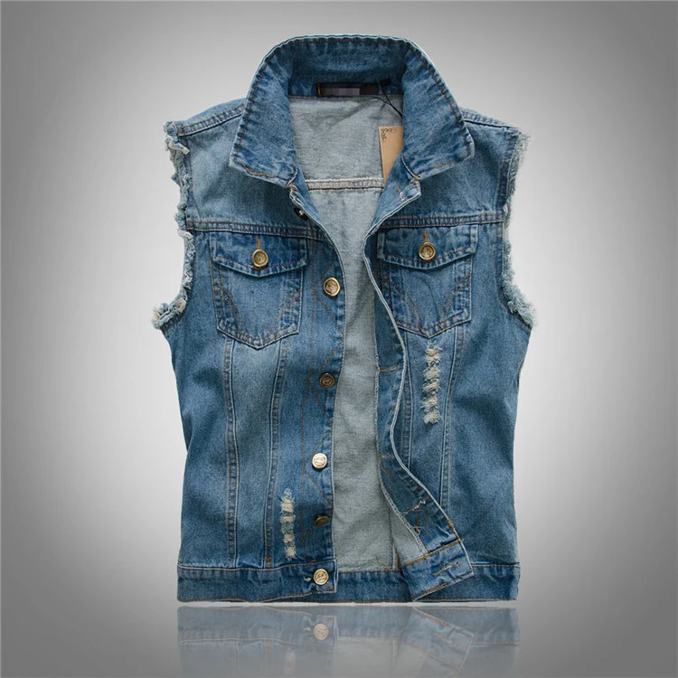 Herre Denim Vest i Moderne Design