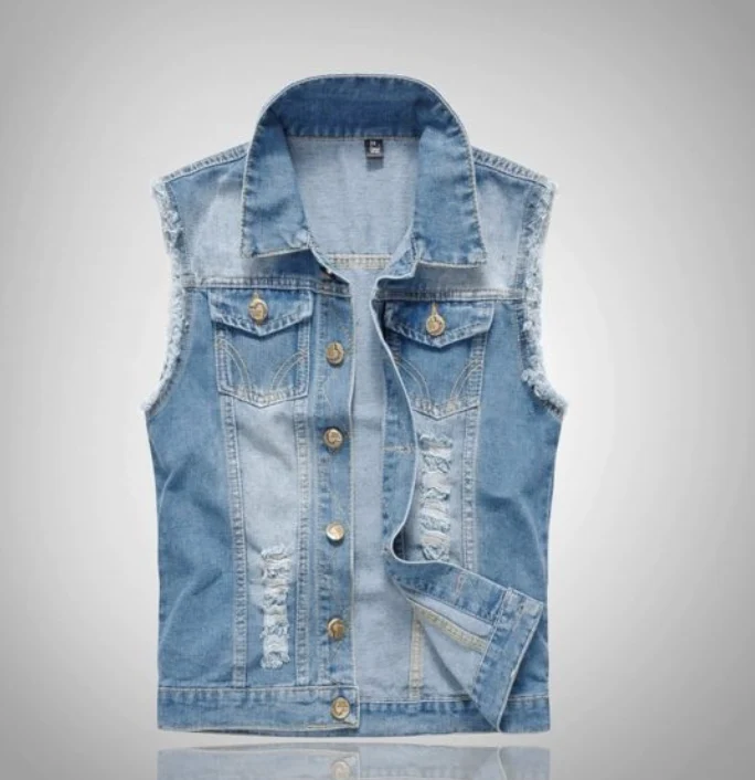 Herre Denim Vest i Moderne Design