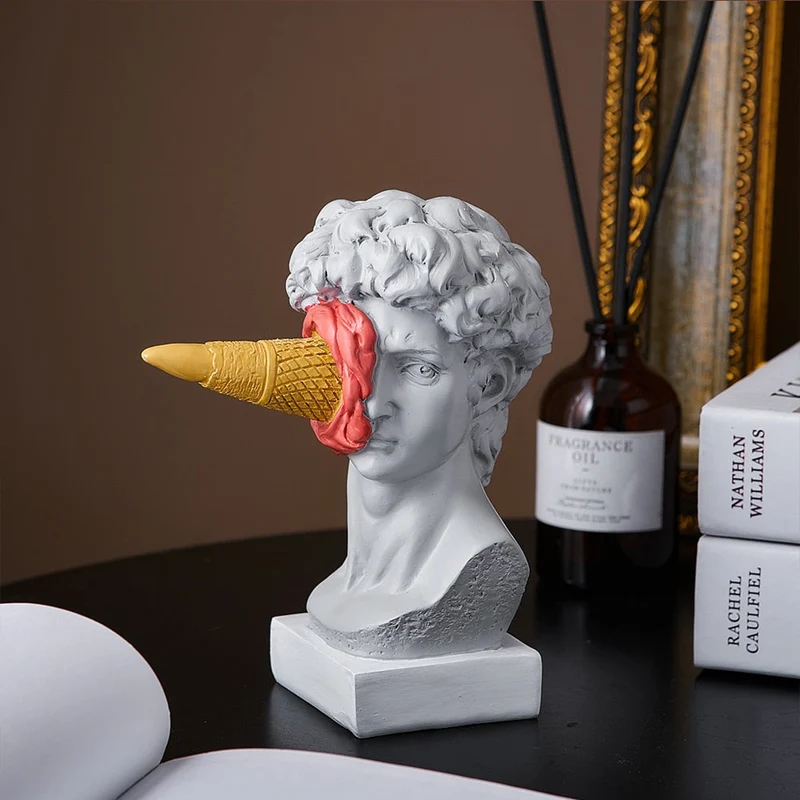 David Figur med Is Dekoration til Hjemmet Skulptur