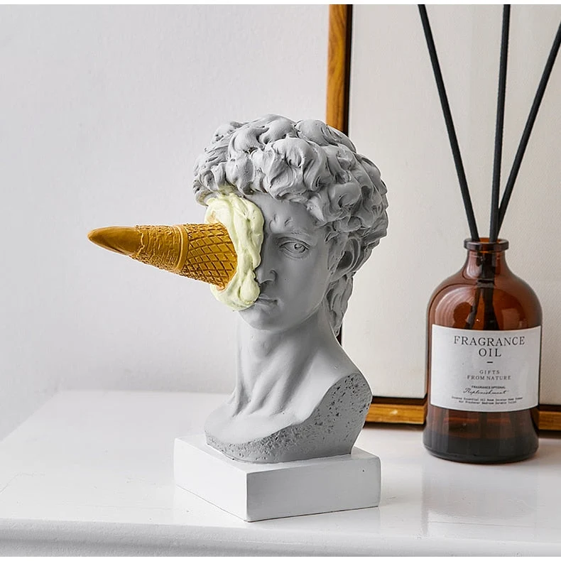 David Figur med Is Dekoration til Hjemmet Skulptur