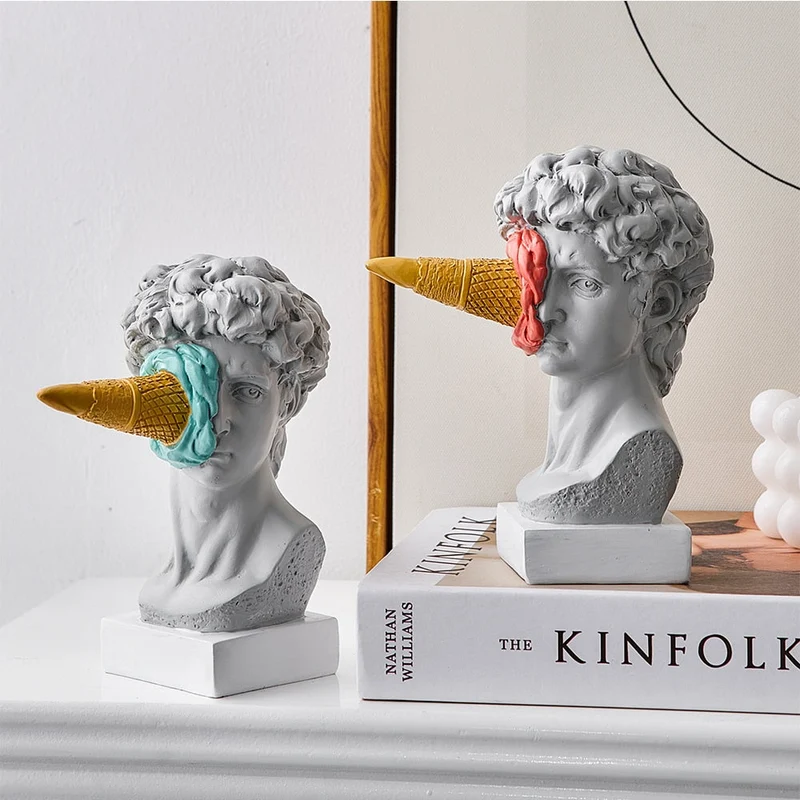 David Figur med Is Dekoration til Hjemmet Skulptur