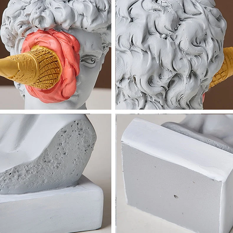 David Figur med Is Dekoration til Hjemmet Skulptur