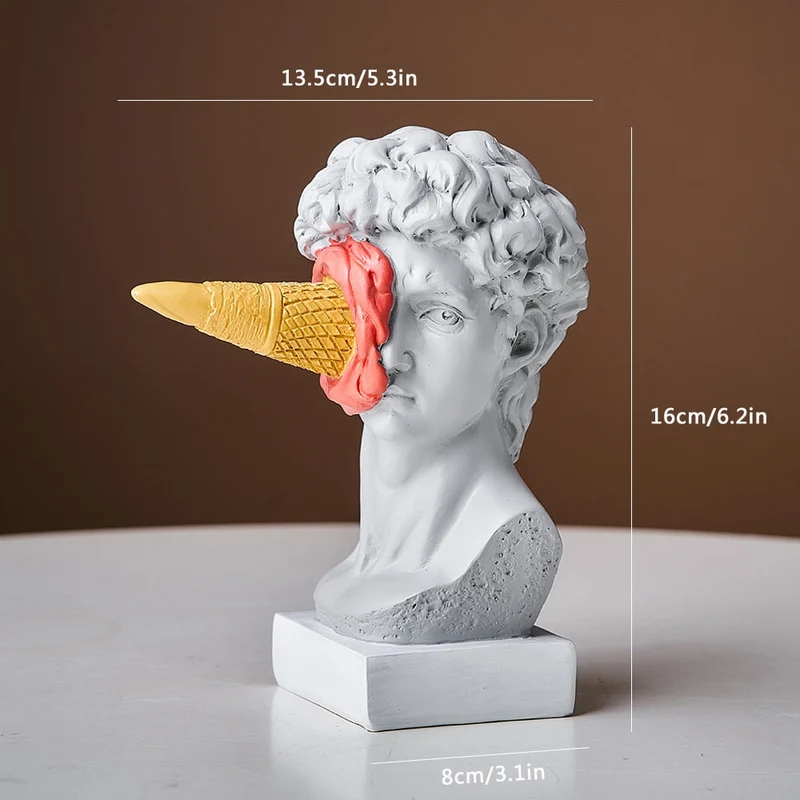 David Figur med Is Dekoration til Hjemmet Skulptur