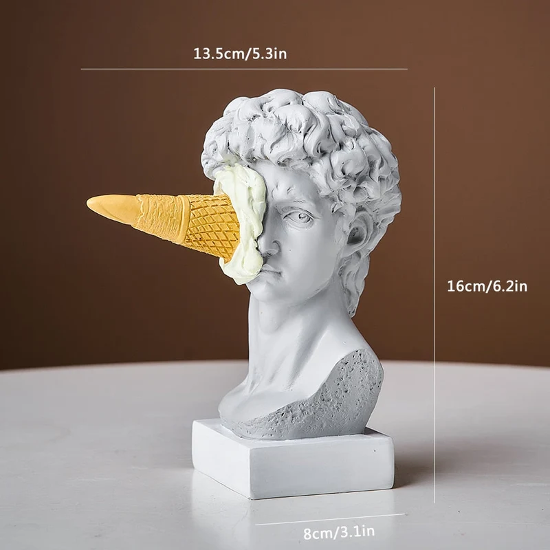 David Figur med Is Dekoration til Hjemmet Skulptur