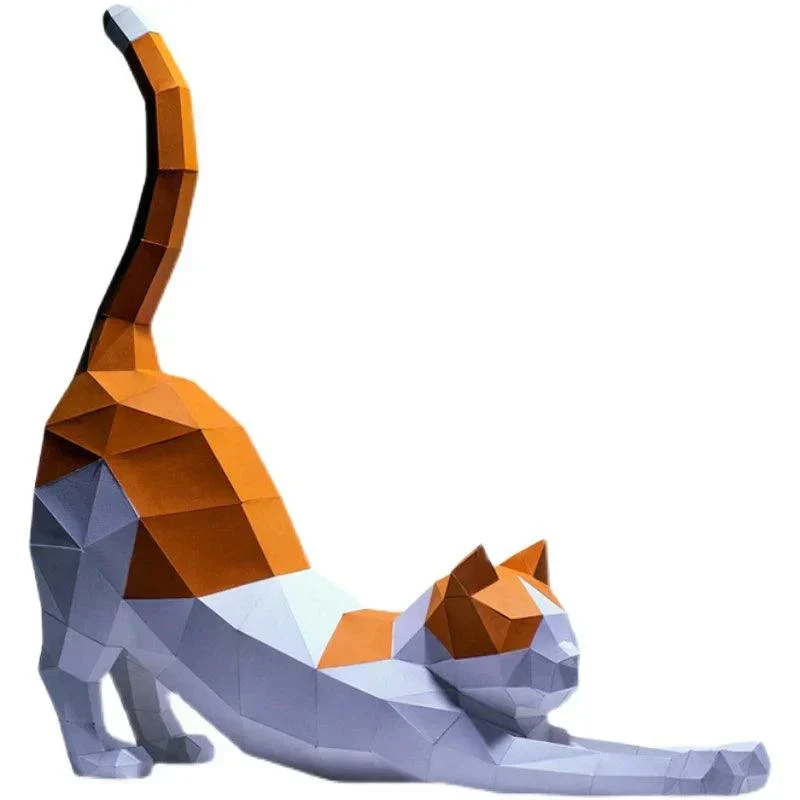 3D Papirdækning Kat - DIY Projekt - Mål 62 cm