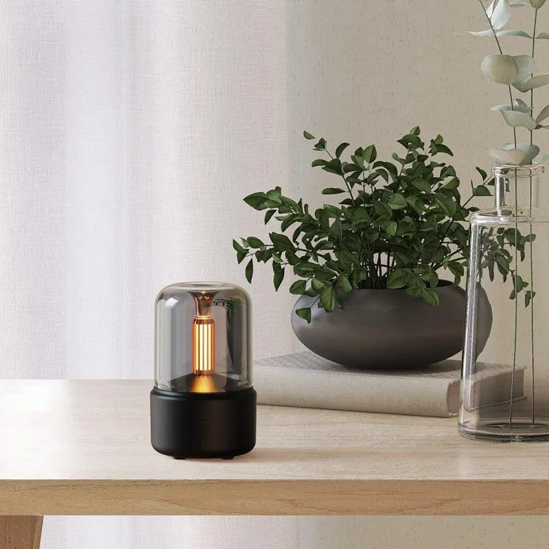 Moderne LED Diffuser med Flammeeffekt og Æteriske Olier