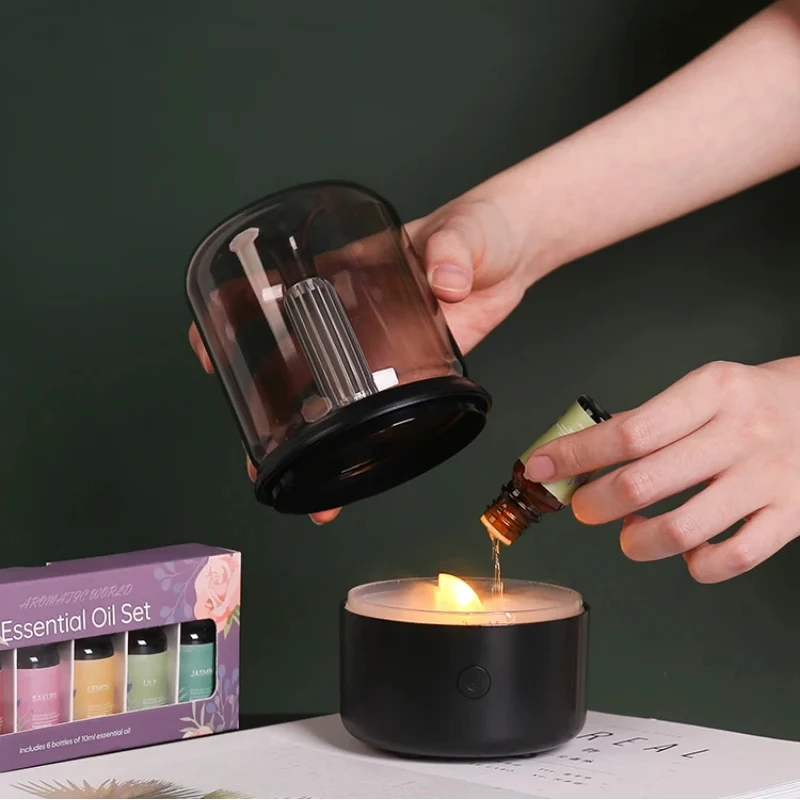 Moderne LED Diffuser med Flammeeffekt og Æteriske Olier