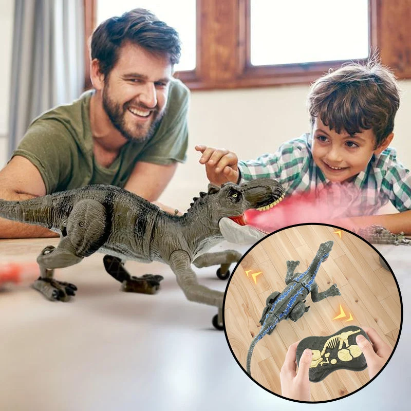 Interaktiv Dinosaur med Nebulizer og Fjernbetjening