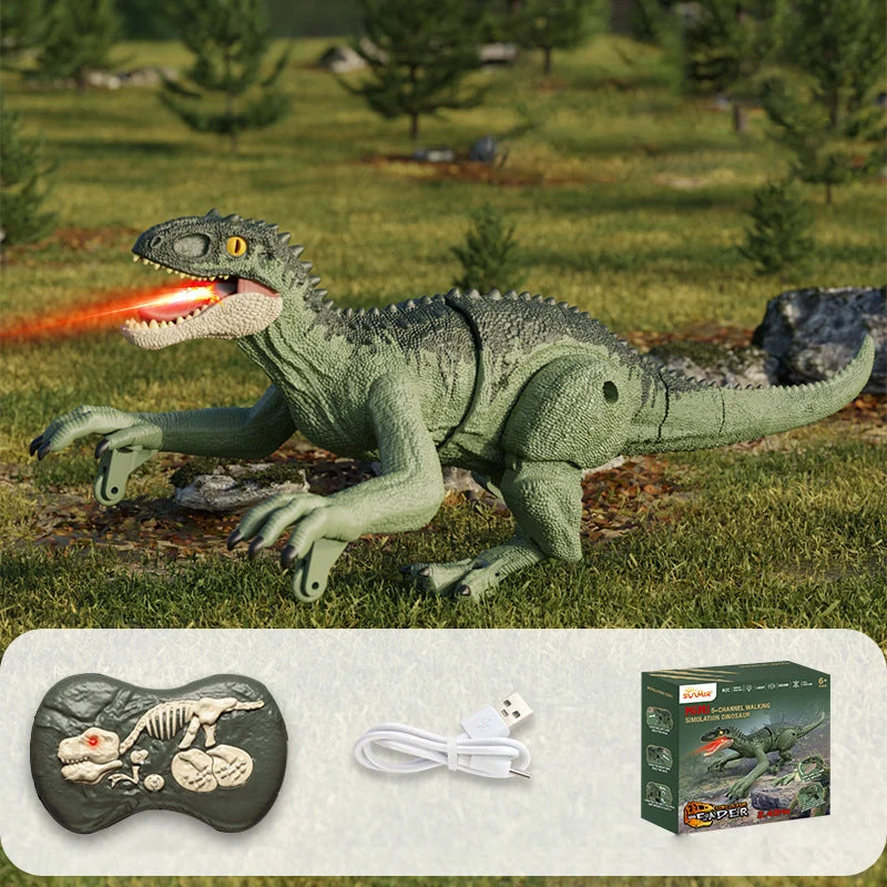 Interaktiv Dinosaur med Nebulizer og Fjernbetjening