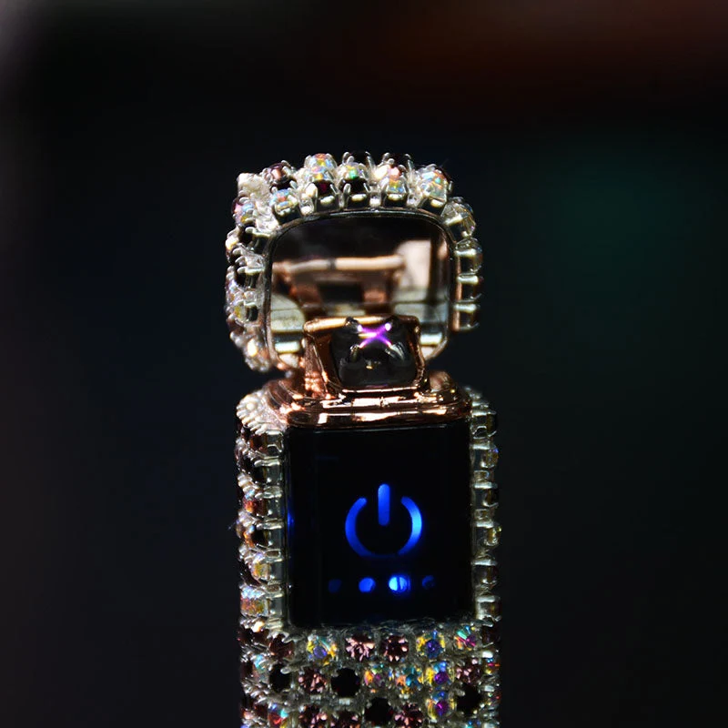 Elegant og Chic Genopladelig Lighter med Strass