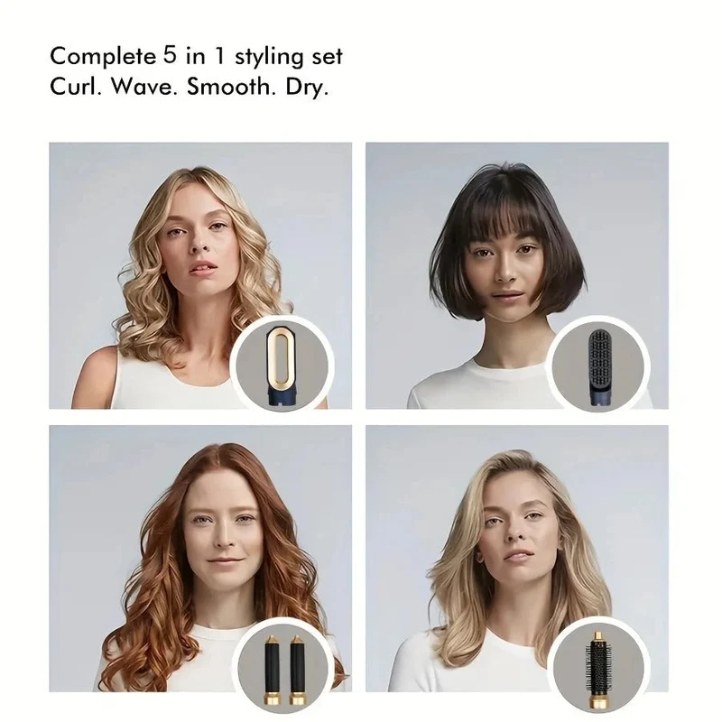 5-i-1 Hårstyler med 1000W – Varmluftsbørste med Ionteknologi