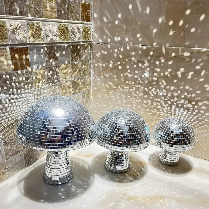 GlowSphere svamp disco kugle | Luksus borddekoration med spejleffekt