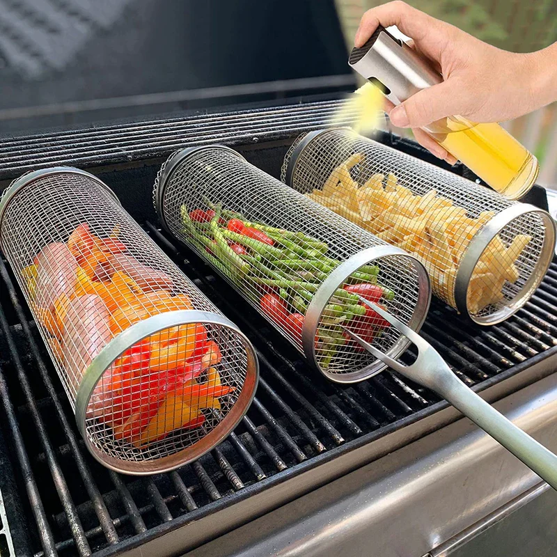 Cylindrisk Grill til Kød og Grøntsager