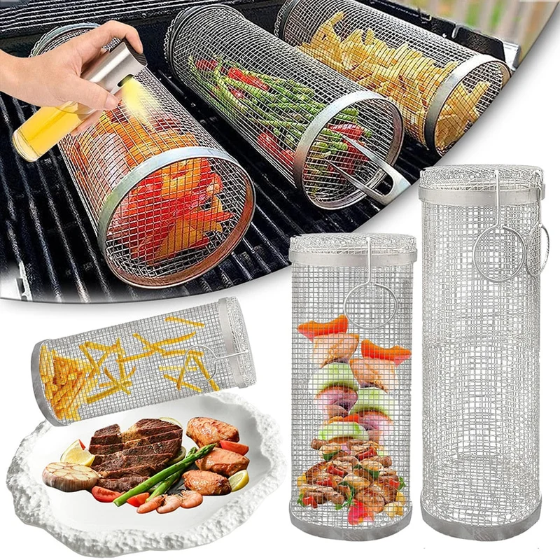 Cylindrisk Grill til Kød og Grøntsager